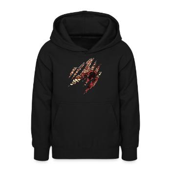 Serpent Visage - Sweat à capuche Ado - noir - Devant - AI Model Teenager Male light (155cm)