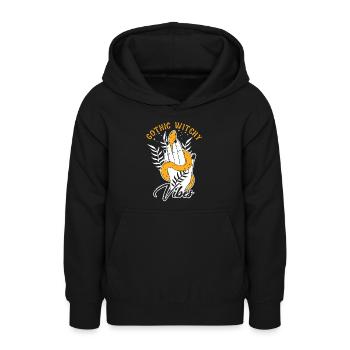 Divination gothique Fortune Telling Witch Crystal - Sweat à capuche Ado - noir - Devant - AI Model Teenager Male light (155cm)