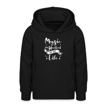 Musik Herzklopfen Musikliebhaber Leben Lieder - Teenager Hoodie - Schwarz - Vorne - AI Model Teenager Male light (155cm)