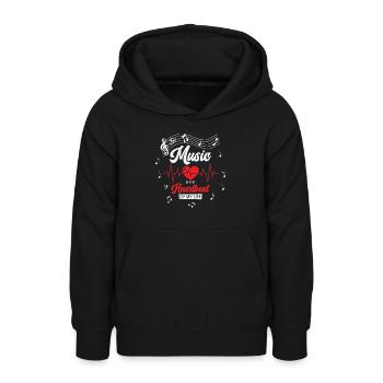 Musik Herzklopfen Musikliebhaber Leben Lieder - Teenager Hoodie - Schwarz - Vorne - AI Model Teenager Male light (155cm)
