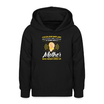 Hörgerät Gebärdensprache Gehörlose - Teenager Hoodie - Schwarz - Vorne - AI Model Teenager Male light (155cm)