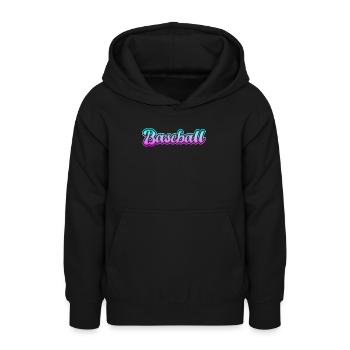 Base-ball - Sweat à capuche Ado - noir - Devant - AI Model Teenager Male light (155cm)