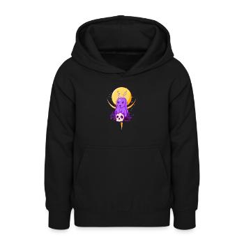 Lapin effrayant avec des bois occultes Goth - Sweat à capuche Ado - noir - Devant - AI Model Teenager Male light (155cm)