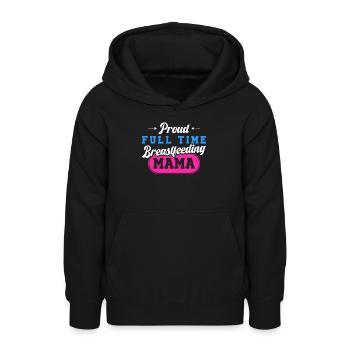 L’allaitement normalise la fière mère qui allaite à temps plein - Sweat à capuche Ado - noir - Devant - AI Model Teenager Male light (155cm)