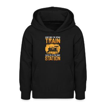 Zugverkehr Zugliebhaber Bahnhof - Teenager Hoodie - Schwarz - Vorne - AI Model Teenager Male light (155cm)