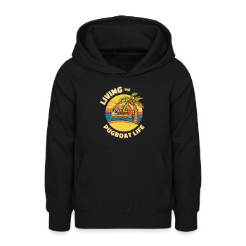 Schlepper Mopsboot Leben Segeln Mops Eigner Boot - Teenager Hoodie - Schwarz - Vorne - AI Model Teenager Male light (155cm)