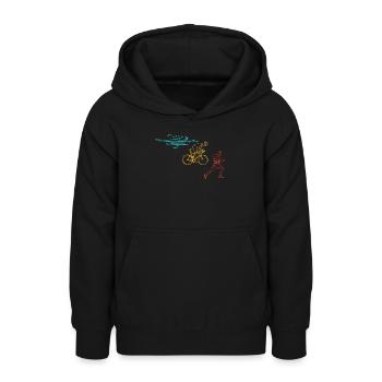 Triathlon Training Triathlet Geschenk - Teenager Hoodie - Schwarz - Vorne - AI Model Teenager Male light (155cm)