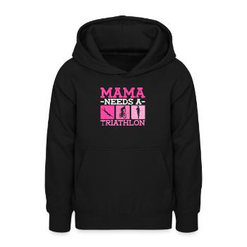 Mama braucht einen Triathlon - Triathlon Frauen - Teenager Hoodie - Schwarz - Vorne - AI Model Teenager Male light (155cm)