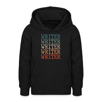 Auteur Écrivain Écrivain Écriture - Sweat à capuche Ado - noir - Devant - AI Model Teenager Male light (155cm)