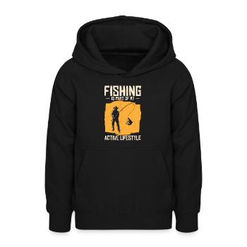 Angeln ist Teil meines aktiven Lebensstils - Teenager Hoodie - Schwarz - Vorne - AI Model Teenager Male light (155cm)