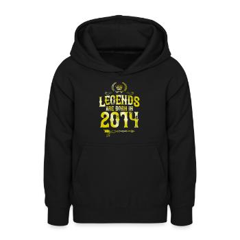 Légendes 2014 nées en - Sweat à capuche Ado - noir - Devant - AI Model Teenager Male light (155cm)