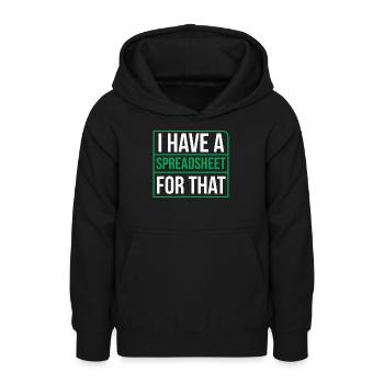 J’ai une feuille de calcul pour le tableau comptable - Sweat à capuche Ado - noir - Devant - AI Model Teenager Male light (155cm)