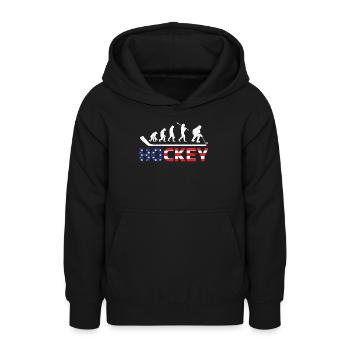 USA Eishockey Spieler Hockey Evolution - Teenager Hoodie - Schwarz - Vorne - AI Model Teenager Male light (155cm)