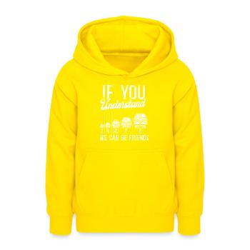 Conducteur de train diesel de marchandises - Sweat à capuche Ado - jaune - Devant - AI Model Teenager Male dark (155cm)