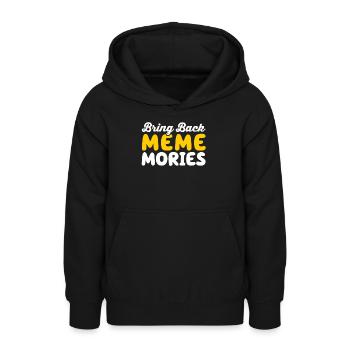 Les médias sociaux réveillent des souvenirs de mèmes - Sweat à capuche Ado - noir - Devant - AI Model Teenager Male light (155cm)