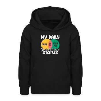 Mein täglicher Social Media Status Venn-Diagramm - Teenager Hoodie - Schwarz - Vorne - AI Model Teenager Male light (155cm)