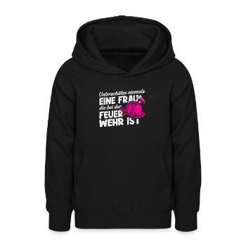Feuerwehrfrau Feuerwehr Feuerwehrmann Mama - Teenager Hoodie - Schwarz - Vorne - AI Model Teenager Male light (155cm)