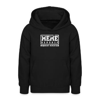 Demande d’adhésion à un mème de médias sociaux - Sweat à capuche Ado - noir - Devant - AI Model Teenager Male light (155cm)