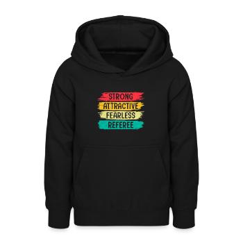 Strong Attractive Fearless Referee - Teen Hoodie - black - Front - AI Model Teenager Male light (155cm)