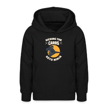 Keto Ninja Diät Ketogenes Essen Ninja-Liebhaber - Teenager Hoodie - Schwarz - Vorne - AI Model Teenager Male light (155cm)