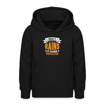 Football Quand il pleut, il marque ses points - Sweat à capuche Ado - noir - Devant - AI Model Teenager Male light (155cm)
