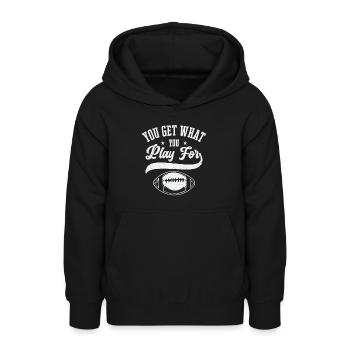 Football Vous obtenez ce que vous jouez pour le sport - Sweat à capuche Ado - noir - Devant - AI Model Teenager Male light (155cm)