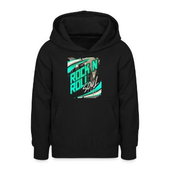RockNRoll Typographie, Affiche Grunge Design - Sweat à capuche Ado - noir - Devant - AI Model Teenager Male light (155cm)