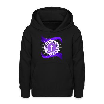 Jesus Christus, Jesus Christ, Spruch, Typografie - Teenager Hoodie - Schwarz - Vorne - AI Model Teenager Male light (155cm)