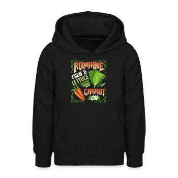 Salat, Romana-Salat, Karotten, lustiger Spruch - Teenager Hoodie - Schwarz - Vorne - AI Model Teenager Male light (155cm)