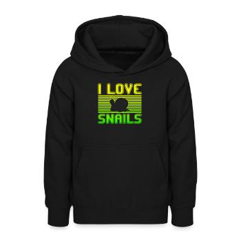 I love snails - Teen Hoodie - black - Front - AI Model Teenager Male light (155cm)