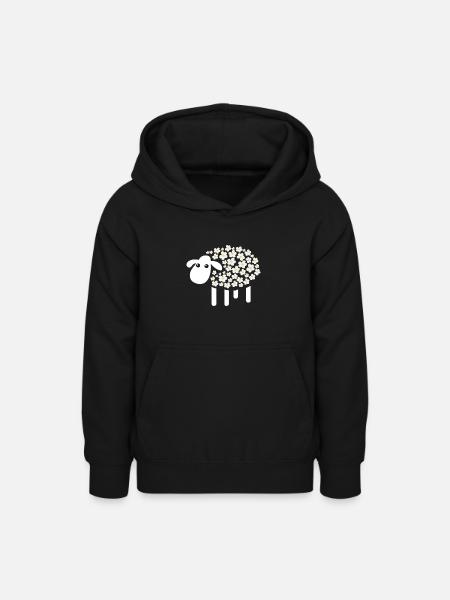 Schaf - Teenager Hoodie - Schwarz