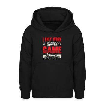 Addiction au jeu de société Fan de jeu de société Sur table - Sweat à capuche Ado - noir - Devant - AI Model Teenager Male light (155cm)