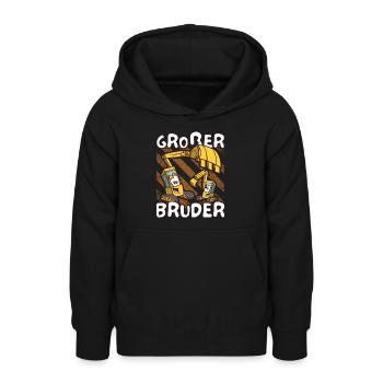 Großer Bruder mit Bagger für stolze große Brüder - Teenager Hoodie - Schwarz - Vorne - AI Model Teenager Male light (155cm)