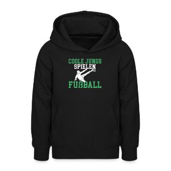 Coole Jungs spielen Fußball Motiv für echte Fußbal - Teenager Hoodie - Schwarz - Vorne - AI Model Teenager Male light (155cm)