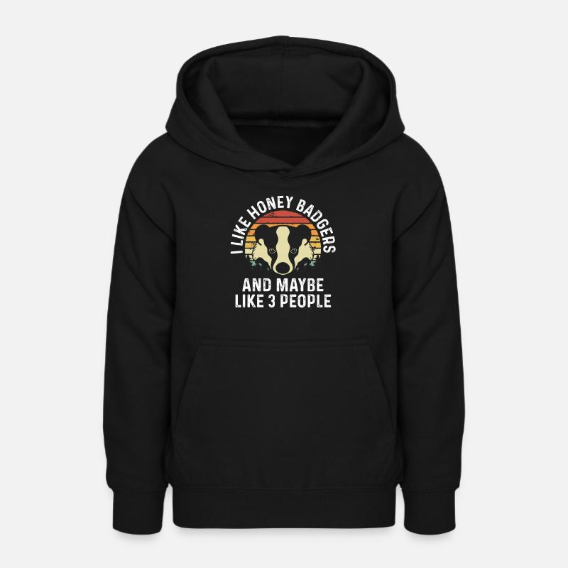 J’aime les blaireaux à miel - Sweat à capuche Ado - noir