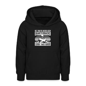 Football Quarterbacks Sécurité Drôle - Sweat à capuche Ado - noir - Devant - AI Model Teenager Male light (155cm)