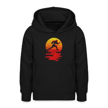 Sport de football américain vintage rétro - Sweat à capuche Ado - noir - Devant - AI Model Teenager Male light (155cm)