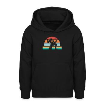 Sport de football américain vintage rétro - Sweat à capuche Ado - noir - Devant - AI Model Teenager Male light (155cm)