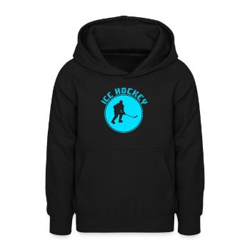 Eishockey - Teenager Hoodie - Schwarz - Vorne - AI Model Teenager Male light (155cm)