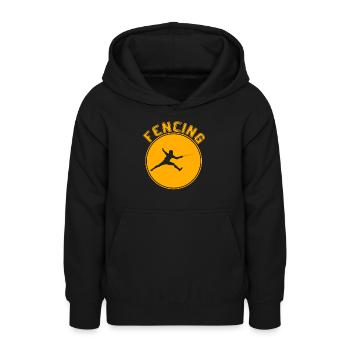 Fechten - Teenager Hoodie - Schwarz - Vorne - AI Model Teenager Male light (155cm)