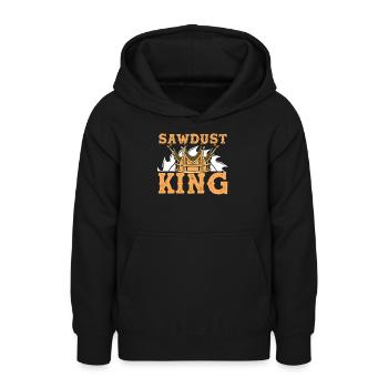 Roi de la sciure de bois - Sweat à capuche Ado - noir - Devant - AI Model Teenager Male light (155cm)