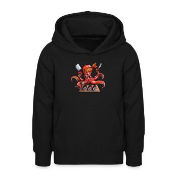 Sushi Chefkoch Oktopus Tintenfisch Sushi Anime Fan - Teenager Hoodie - Schwarz - Vorne - AI Model Teenager Male light (155cm)