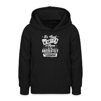 Positivité Outsider Poète Poésie - Sweat à capuche Ado - noir - Devant - AI Model Teenager Male light (155cm)