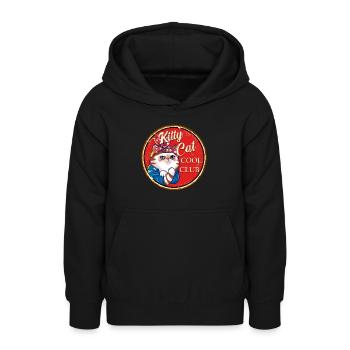 Kitty Cat Cool Club - Teen Hoodie - black - Front - AI Model Teenager Male light (155cm)