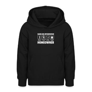 Neuer Hauseigentümer Informationen zum Umgang mit - Teenager Hoodie - Schwarz - Vorne - AI Model Teenager Male light (155cm)