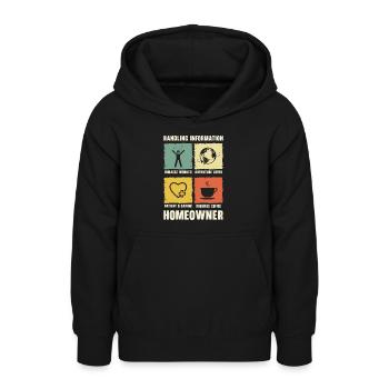 Neuer Hauseigentümer Informationen zum Umgang mit - Teenager Hoodie - Schwarz - Vorne - AI Model Teenager Male light (155cm)