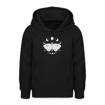 Papillon céleste mystique - Sweat à capuche Ado - noir - Devant - AI Model Teenager Male light (155cm)