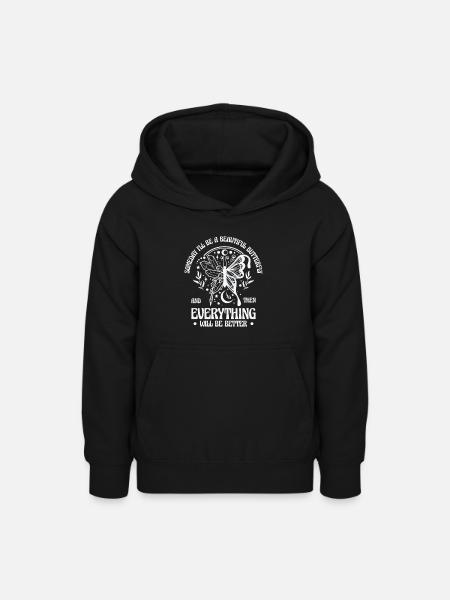 Himmlischer Schmetterling Mystische - Teenager Hoodie - Schwarz