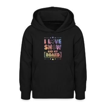 I love Snowboarding - Teenager Hoodie - Schwarz - Vorne - AI Model Teenager Male light (155cm)