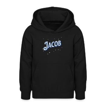 Jacob Namen personalisiert - Teenager Hoodie - Schwarz - Vorne - AI Model Teenager Male light (155cm)